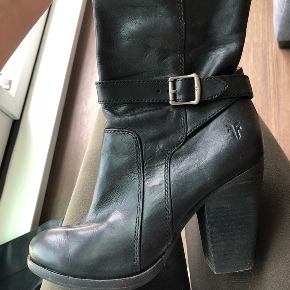 Frye Black Heeled Riding Boots - Picture 4 of 6